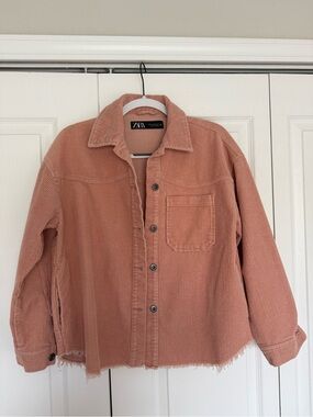 NWOT Zara Women's Blush Pink Corduroy Jacket, XS